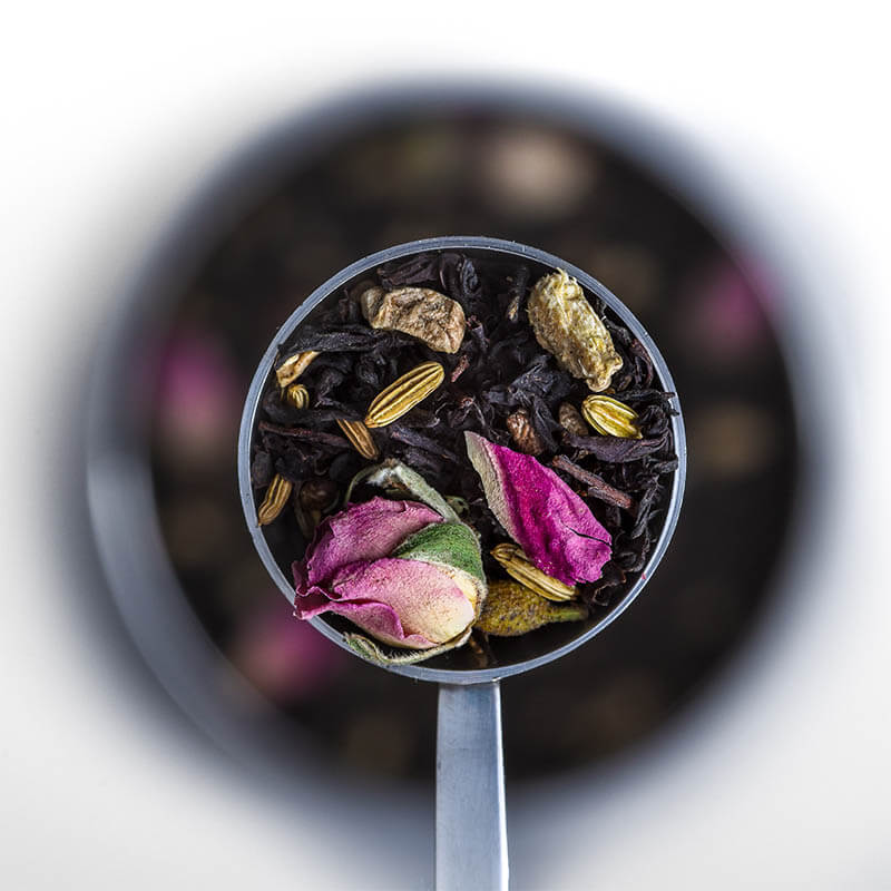 rose and cardamom chai tea spoon