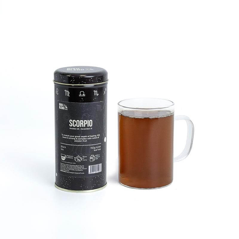 Scorpio zodiac tea and tea tin