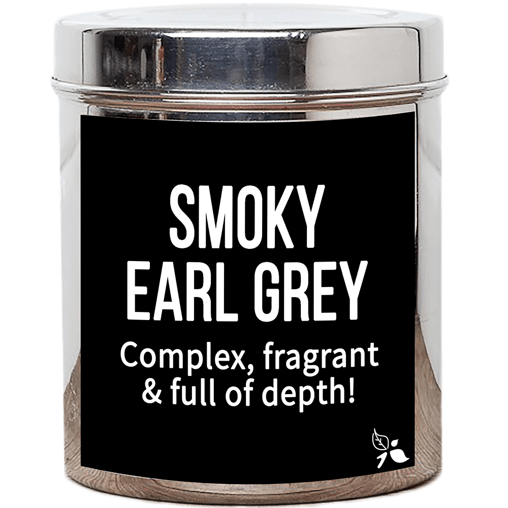 smoky earl grey loose leaf custom tea tin