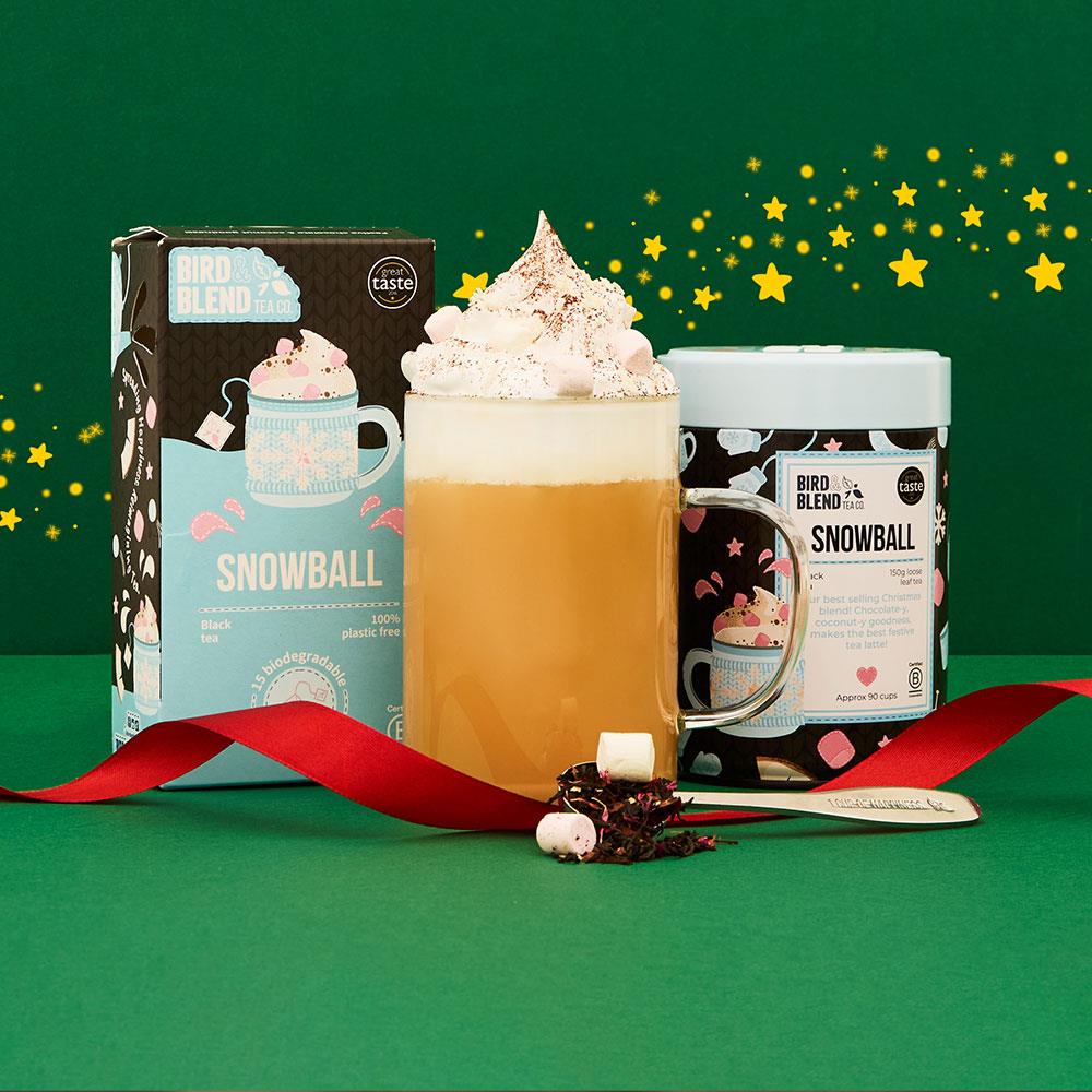 snowball mega latte whipped cream and marshmallows
