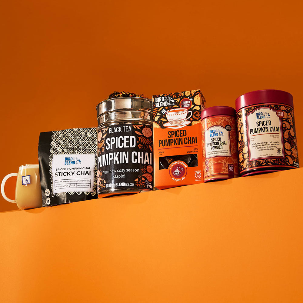  Spiced Pumpkin Chai Full Collection With Sticky Chai & Tea Bag Gift Box & Loose Leaf 150 Gift Tin & Tea Powder & Hot Pumpkin Spiced Chai Latte Blog 