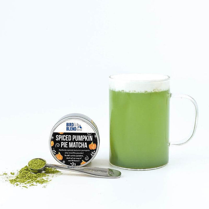 spiced pumpkin pie matcha green tea latte
