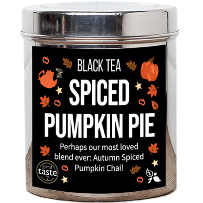 spiced pumpkin pie autumn stylised tin