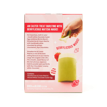 strawberries and cream matcha easter egg box