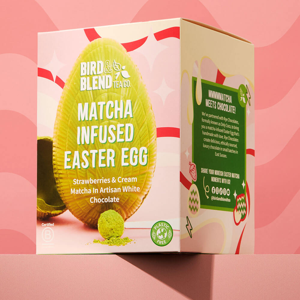  matcha tea infused white chocolate easter egg strawberries and cream 