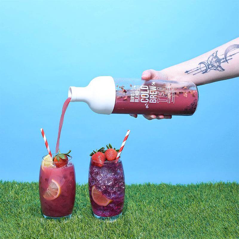 strawberry milkshake cold brew tea drink