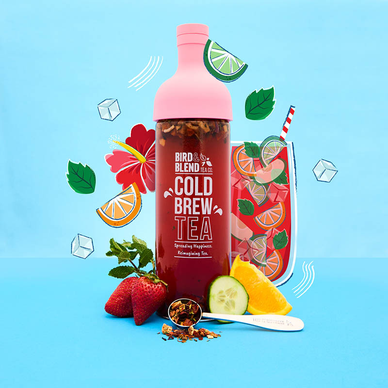 summer in the garden cold brew tea bottle