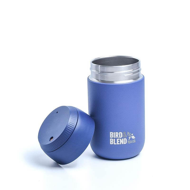 Whale blue bird & blend tea co branded chilly's flask