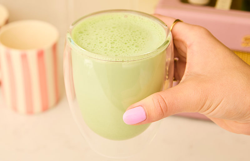frothy matcha tea latte