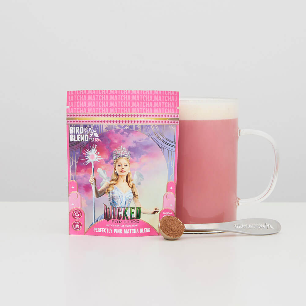 Wicked perfectly pink Glinda 30g matcha tea blend with pink latte