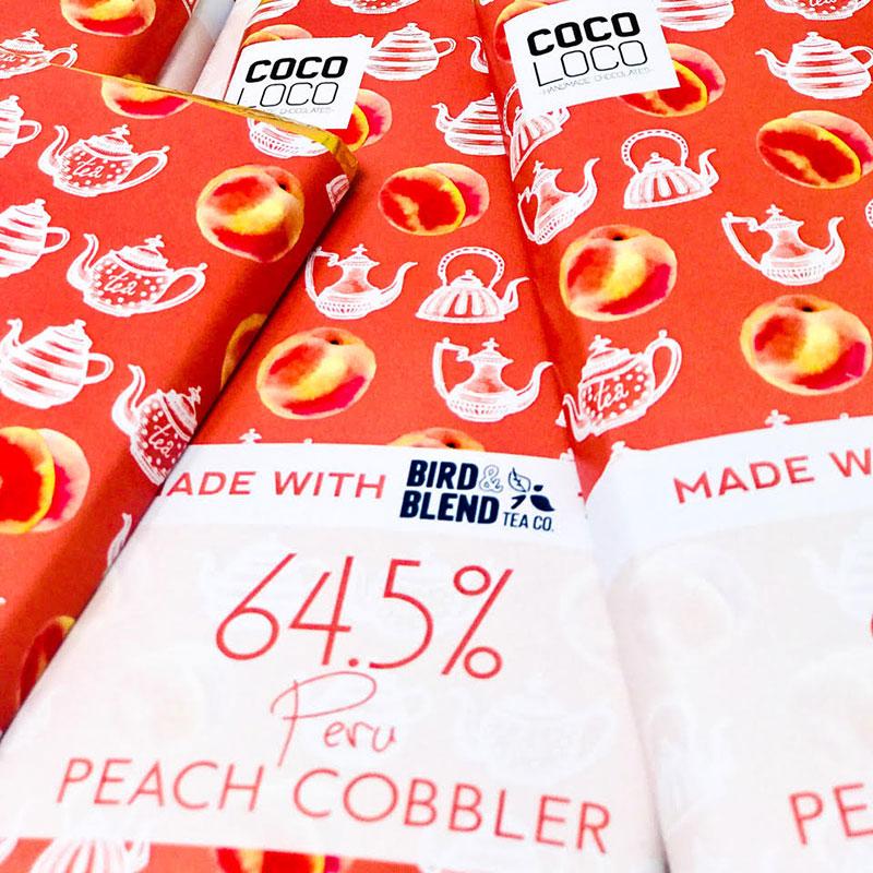peach cobbler tea infused chocolate bar