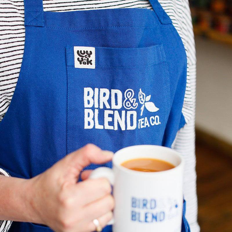 bird &amp; blend tea blue tea apron 