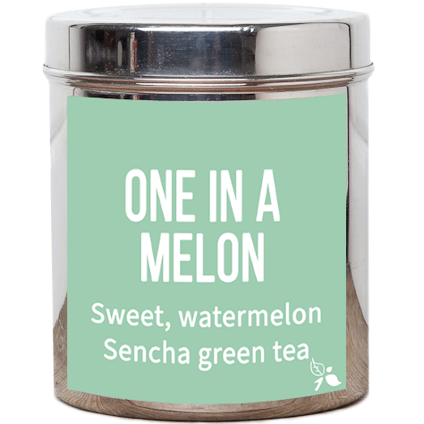one in a melon loose leaf green tea custom tin