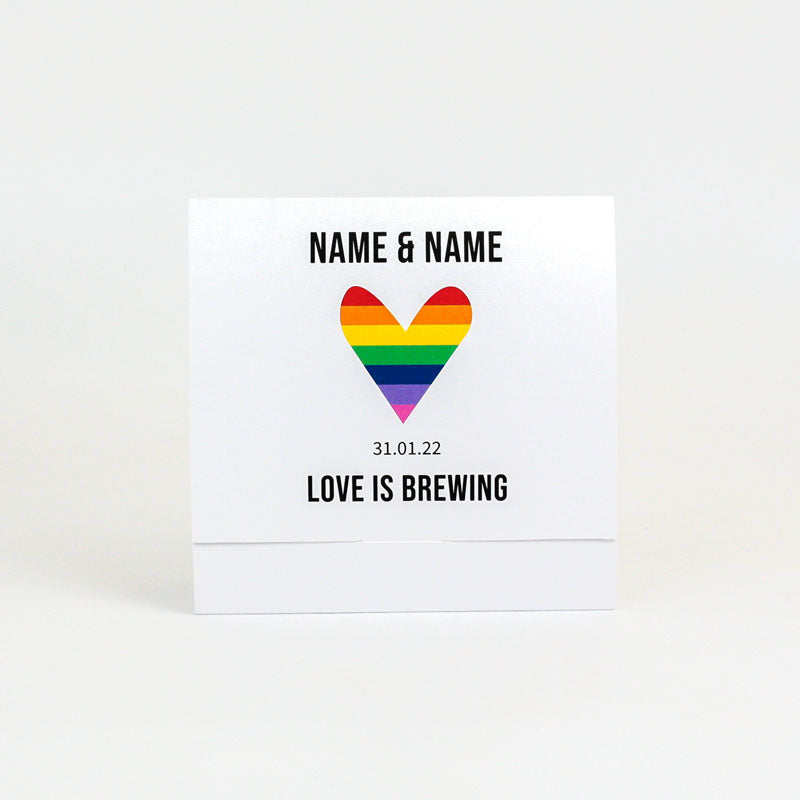 rainbow wedding tea favour cards