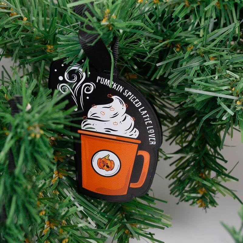 spiced pumpkin pie latte tree decoration